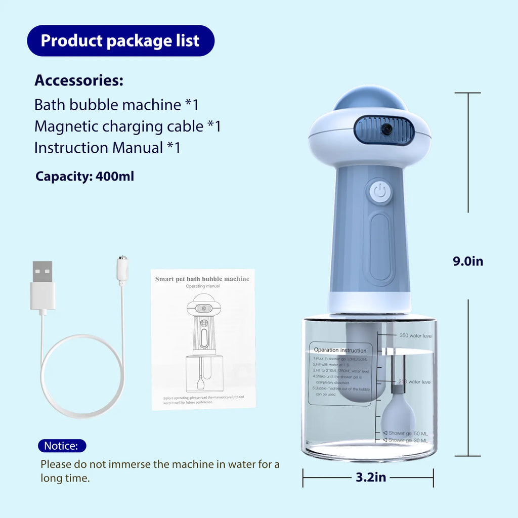 [Creator Pick] Electric Dog Shampoo Dispenser, Dog Shampoo Sprayer, Duck Shampoo Foamer for Pet, Foaming Soap Dispenser for Bathtub, Kitchen Sink Cleaning Grooming Bubbles