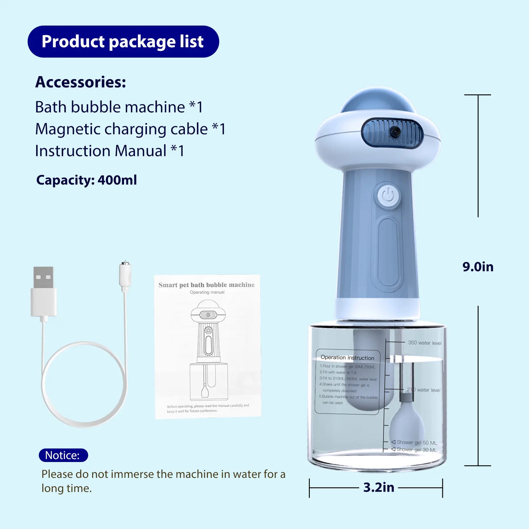 [Creator Pick] Electric Dog Shampoo Dispenser, Dog Shampoo Sprayer, Duck Shampoo Foamer for Pet, Foaming Soap Dispenser for Bathtub, Kitchen Sink Cleaning Grooming Bubbles