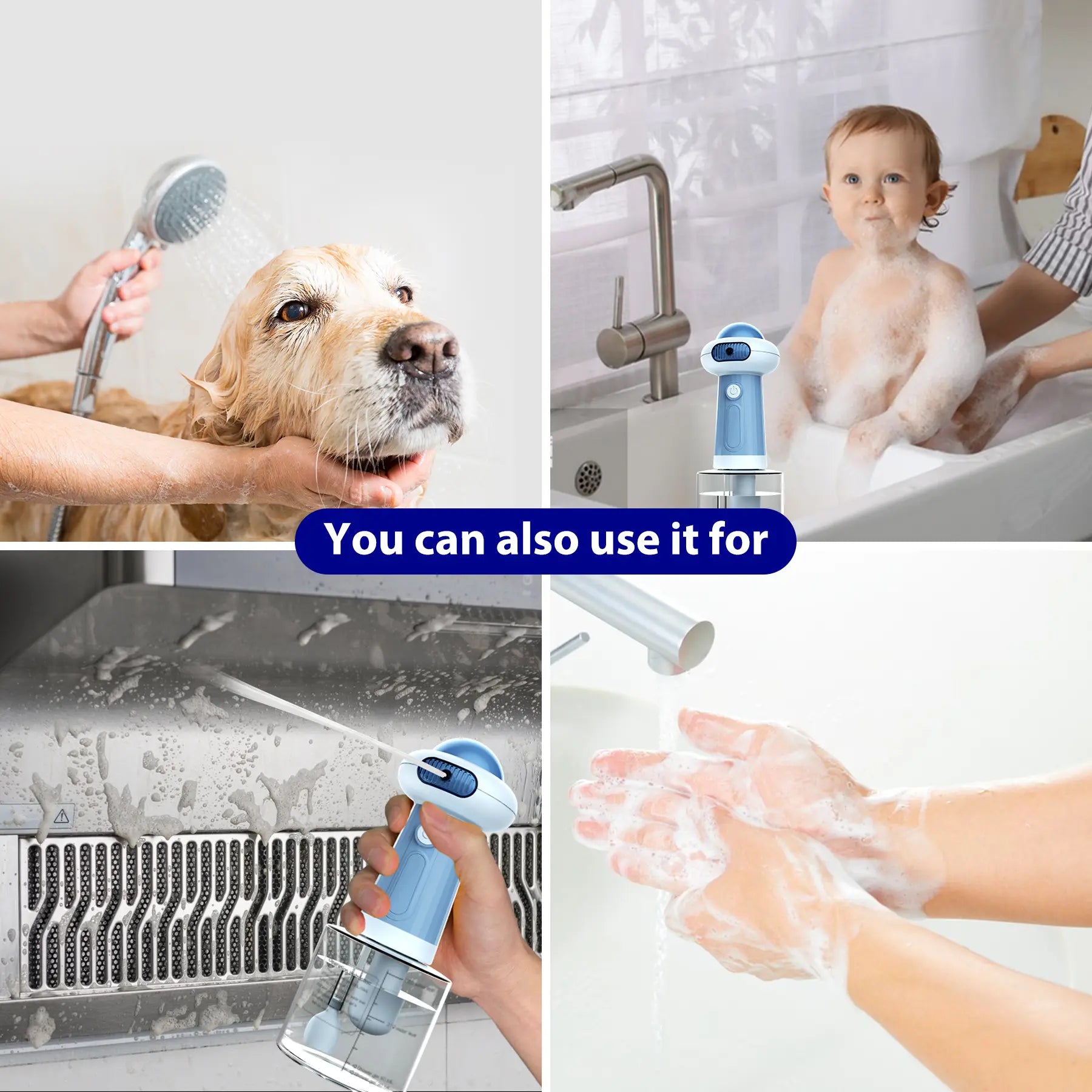 [Creator Pick] Electric Dog Shampoo Dispenser, Dog Shampoo Sprayer, Duck Shampoo Foamer for Pet, Foaming Soap Dispenser for Bathtub, Kitchen Sink Cleaning Grooming Bubbles
