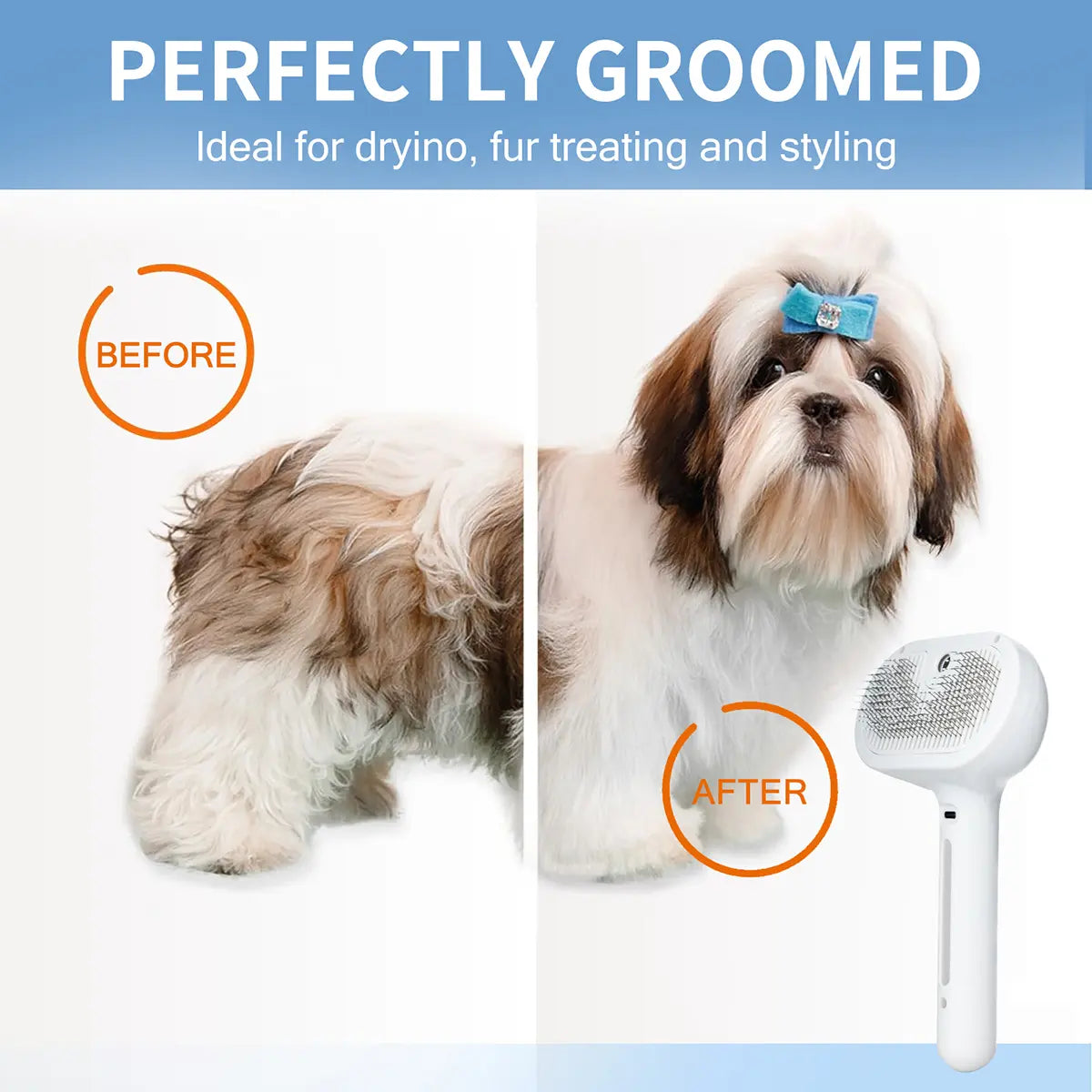 Catpick Pet Spray Hair Removal Comb, One Button Hair Removal Comb, Spray Odor Removal, Cat Brush, Dog Beauty Brush