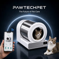 【 Self Cleaning Litter Box】Pawtech Stainless Steel Smart Low-Noise Auto-Cleaning Cat Litter Box (60L) - 2.4G Wifi App-Controlled, Equipped with Smart Sensors, Safety Protection, Easy Maintenance #Catlitterbox#Smartlitterbox#Petessentials#Catlovers Campin