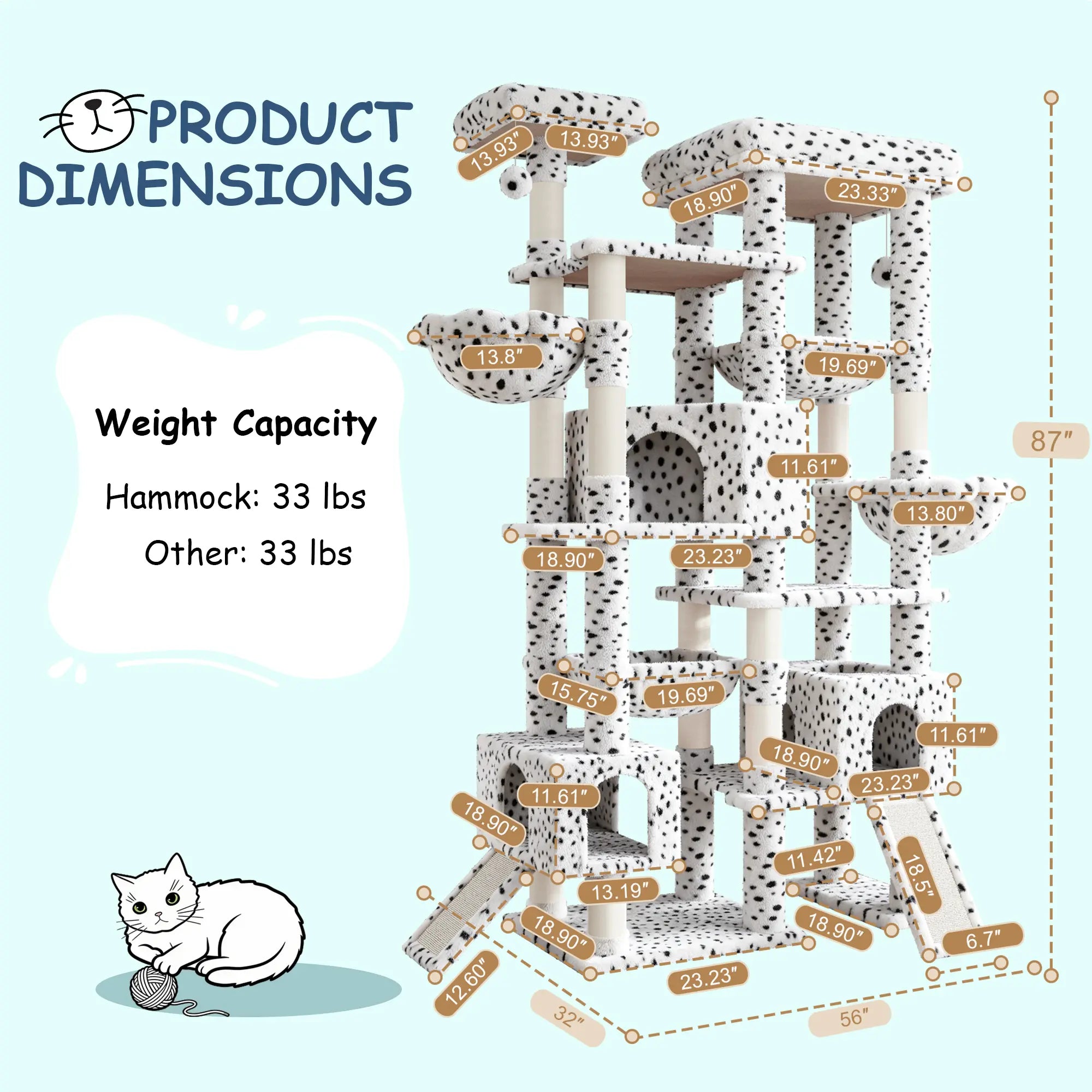 Elevate Your Cats' Playtime with the SHA CERLIN 87" Luxury Cat Tower Mansion! 🐾🏰 Perfect for large cats & kittens, this plush activity center features sisal scratching posts and cozy hammocks! 🌟🐱