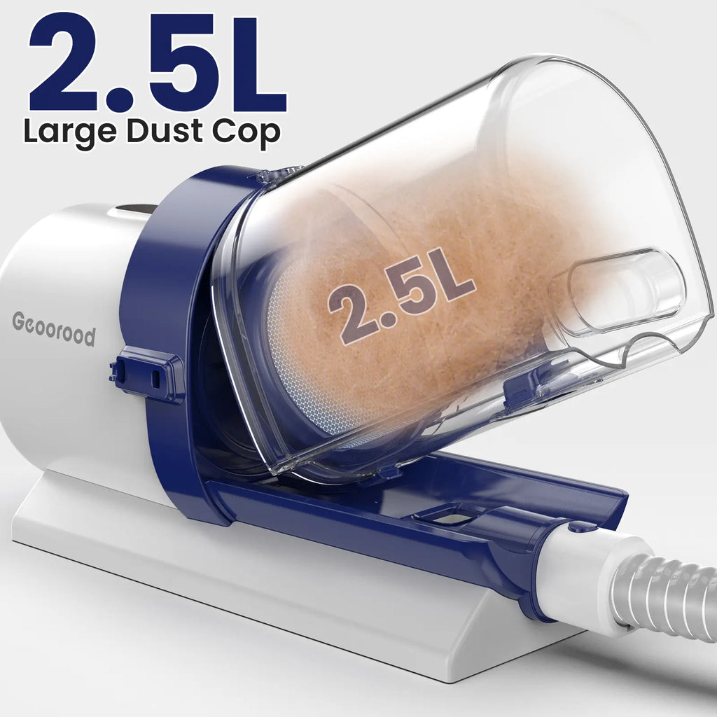 【Geoorood】 Geoorood Dog Grooming All-In-One Kit with Vacuum Brush 2.5L Large Pog, Stainless Steel Blades Lightweight Design 13Kpa Suction Force Portable Cleaning Set#Dealsforyoudays #Summerwins