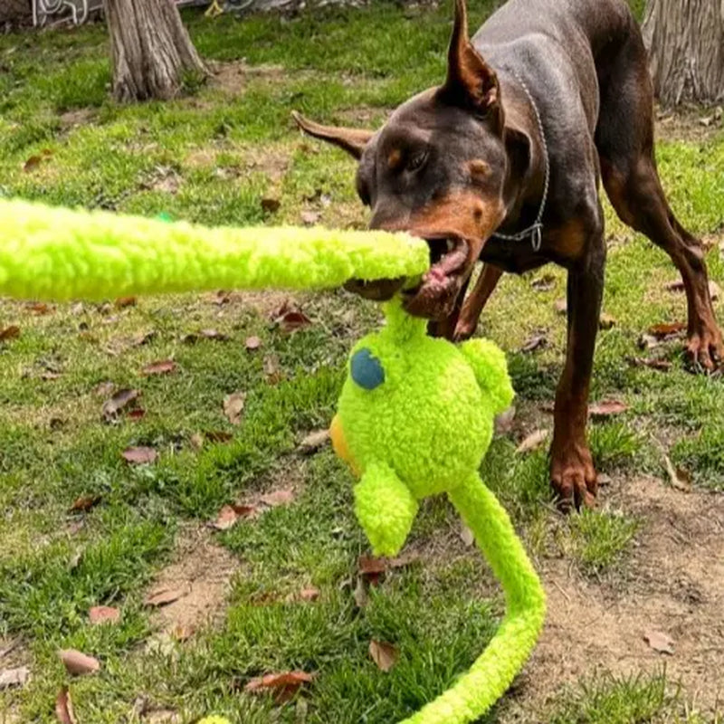 Petpetronixqmonster Rope-Feet Bunny Plush/Tug Toy for Dogs -Tug Toy Noise Dog Toys