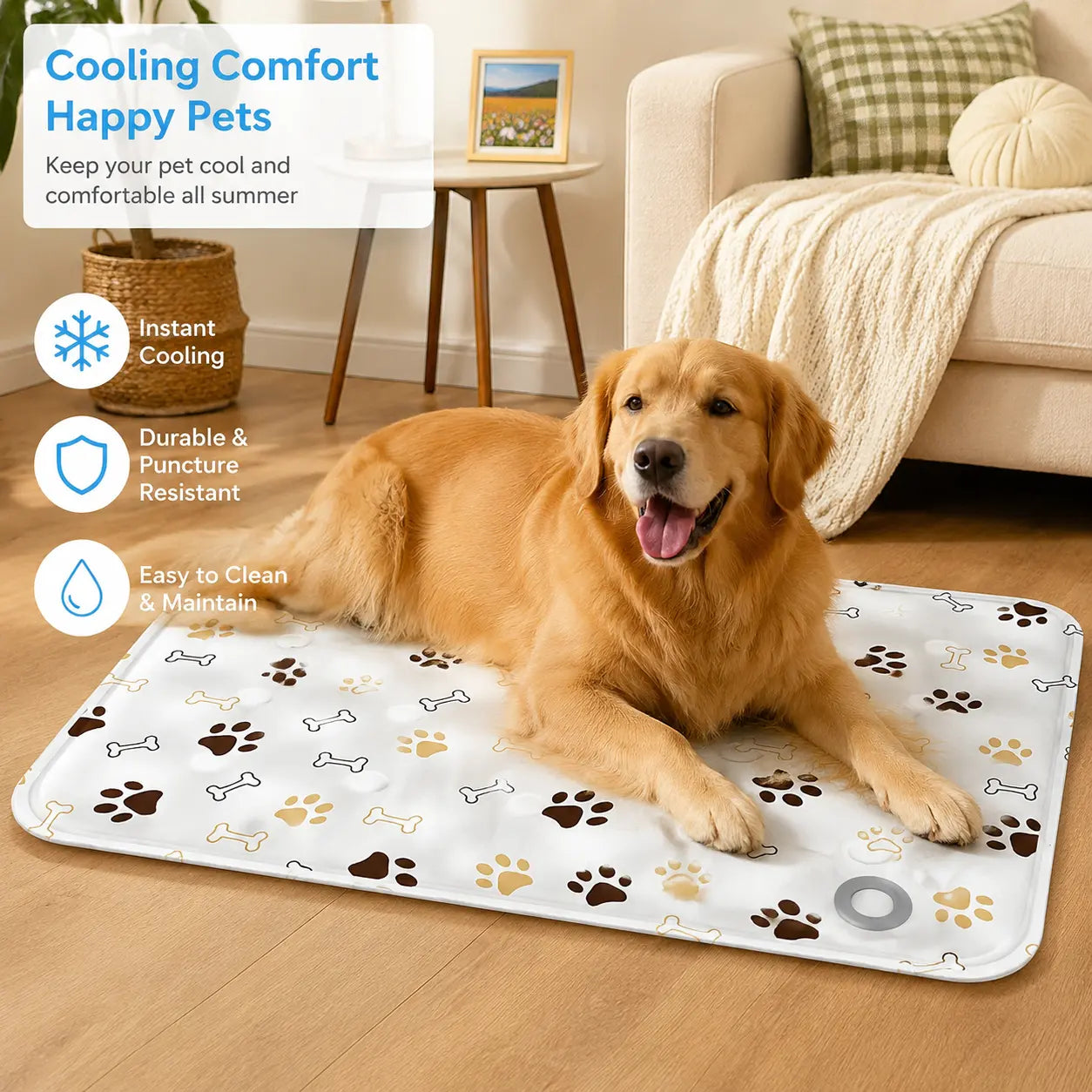 Chill Your Pup in Style with Our Washable Cotton Cooling Dog Mat - Perfect for Any Space! 🐾✨