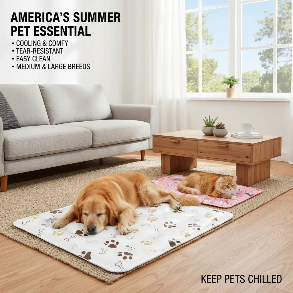 Chill Your Pup in Style with Our Washable Cotton Cooling Dog Mat - Perfect for Any Space! 🐾✨