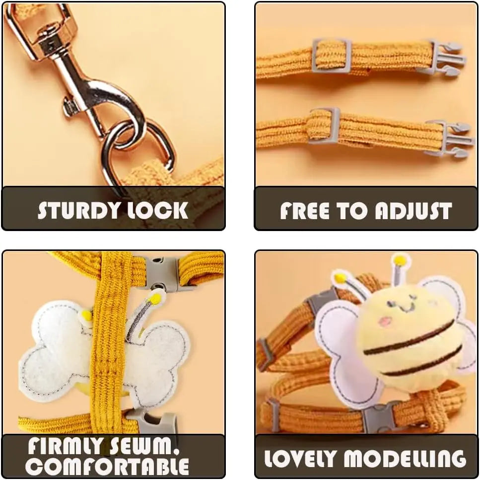 Transform your kitty's walks with the Ihubei Cute Cat Bee Harness & Leash Set! 🐾✨ Lightweight, anti-escape, and oh-so-stylish for your small/medium furball! Perfect for safe and stress-free adventures! 🐱💕🌼