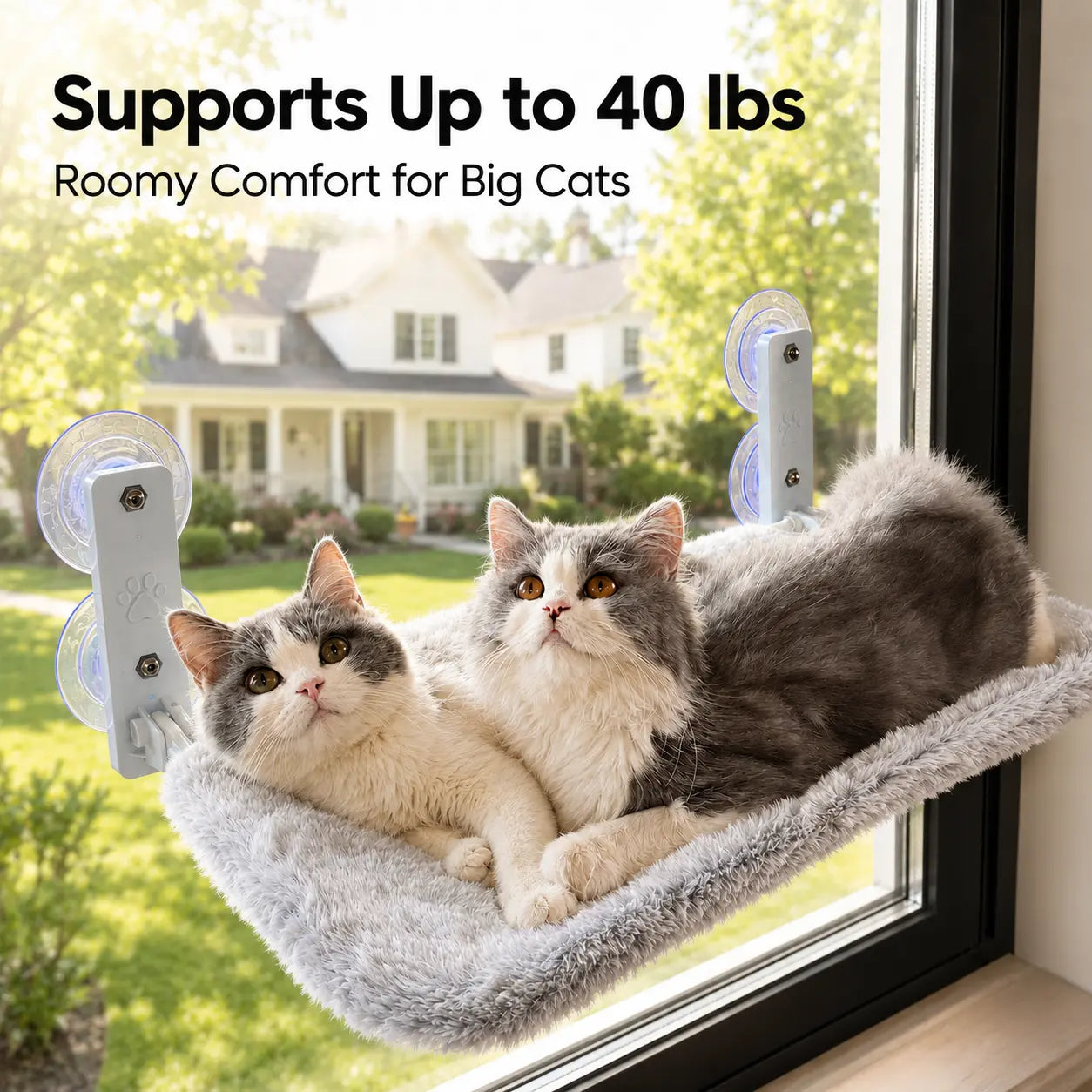Elevate Your Cat's Chill Game with Our Sturdy Window Hammock! 🐾✨ Perfect for Sunbathing & Napping - Machine Washable, Cordless, and Super Strong Suction Cups! 🐱🌞 #CatLovers #CatHammock