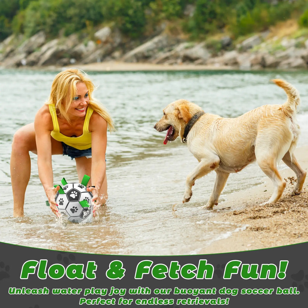 Herding Dogs Balls Durable Dog Soccer Ball with 9 Grab Tabs for Outdoor & Water Play, Perfect Gift for Pets