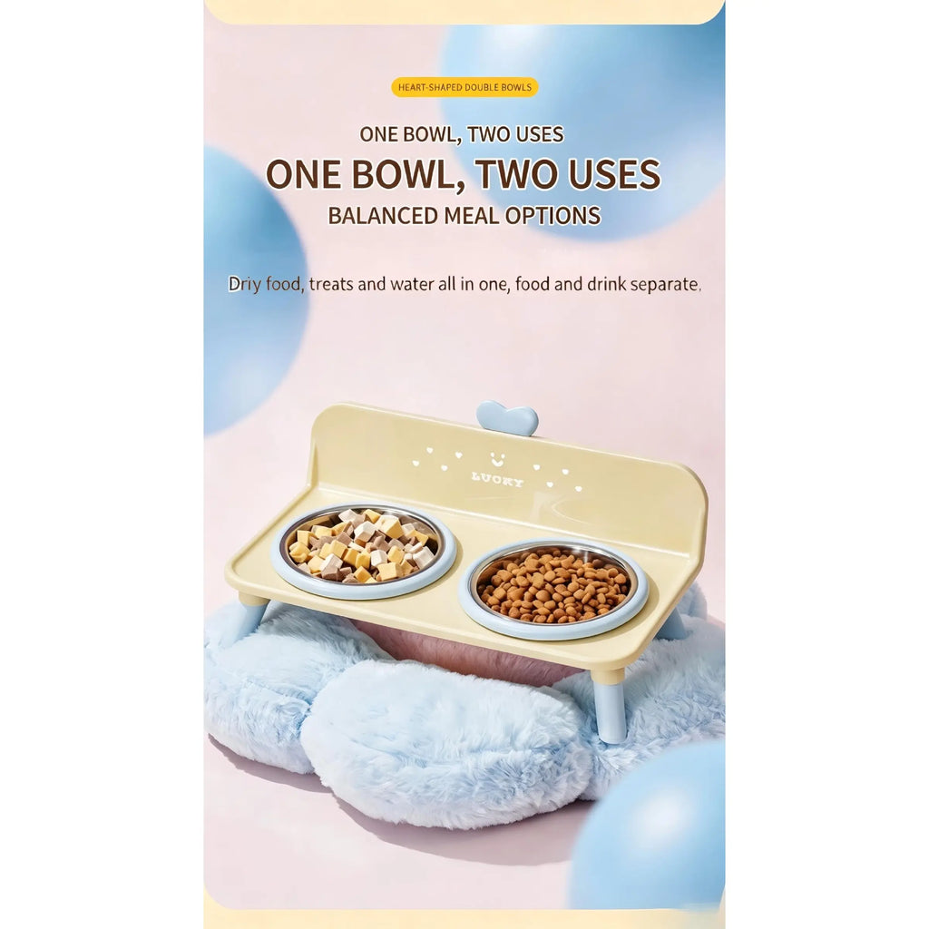 Upgrade your pet's mealtime with these cute heart-shaped macaron bowls! 🐾💕 Anti-spill stainless steel feeding set for your furry friends - perfect for cats and dogs! 🐶🐱✨
