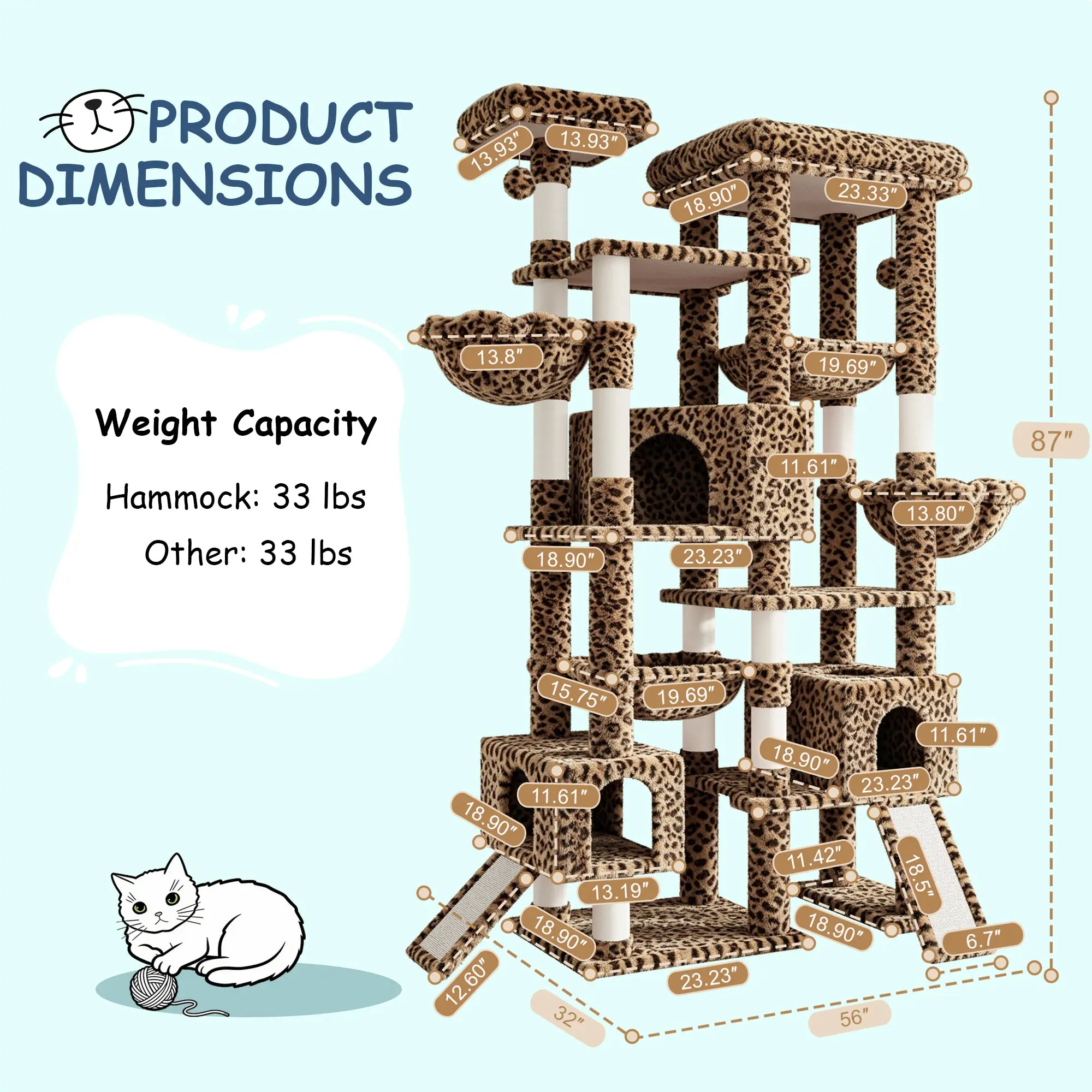 Elevate Your Cats' Playtime with the SHA CERLIN 87" Luxury Cat Tower Mansion! 🐾🏰 Perfect for large cats & kittens, this plush activity center features sisal scratching posts and cozy hammocks! 🌟🐱