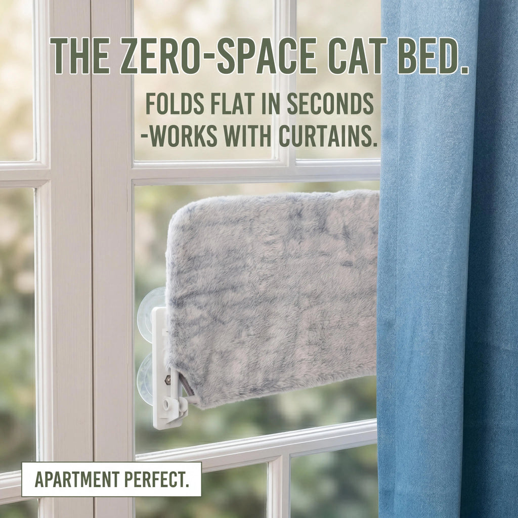 Elevate Your Cat's Chill Game with Our Sturdy Window Hammock! 🐾✨ Perfect for Sunbathing & Napping - Machine Washable, Cordless, and Super Strong Suction Cups! 🐱🌞 #CatLovers #CatHammock