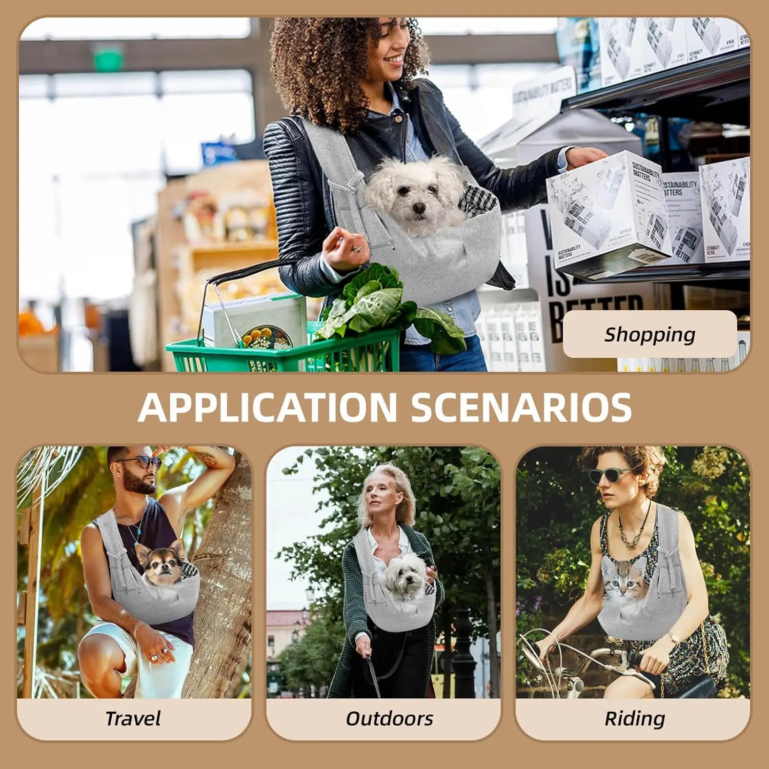 Stylish & Versatile Pet Sling Carrier: Travel Hands-Free with Your Small Dog or Cat! 🐾💕✨