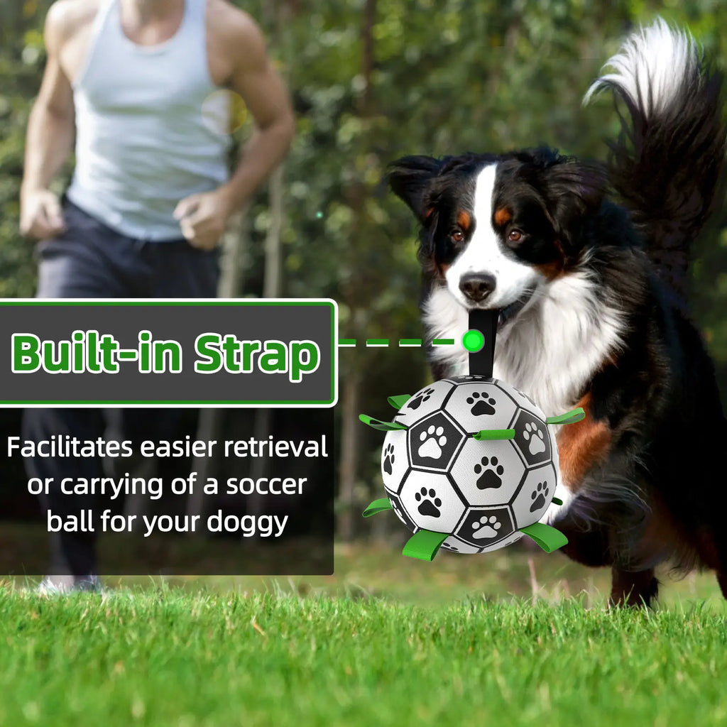Herding Dogs Balls Durable Dog Soccer Ball with 9 Grab Tabs for Outdoor & Water Play, Perfect Gift for Pets