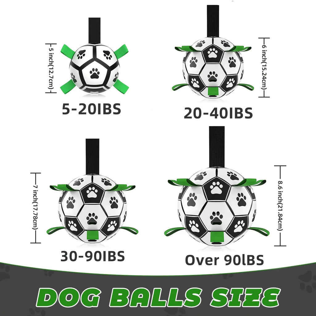 Herding Dogs Balls Durable Dog Soccer Ball with 9 Grab Tabs for Outdoor & Water Play, Perfect Gift for Pets