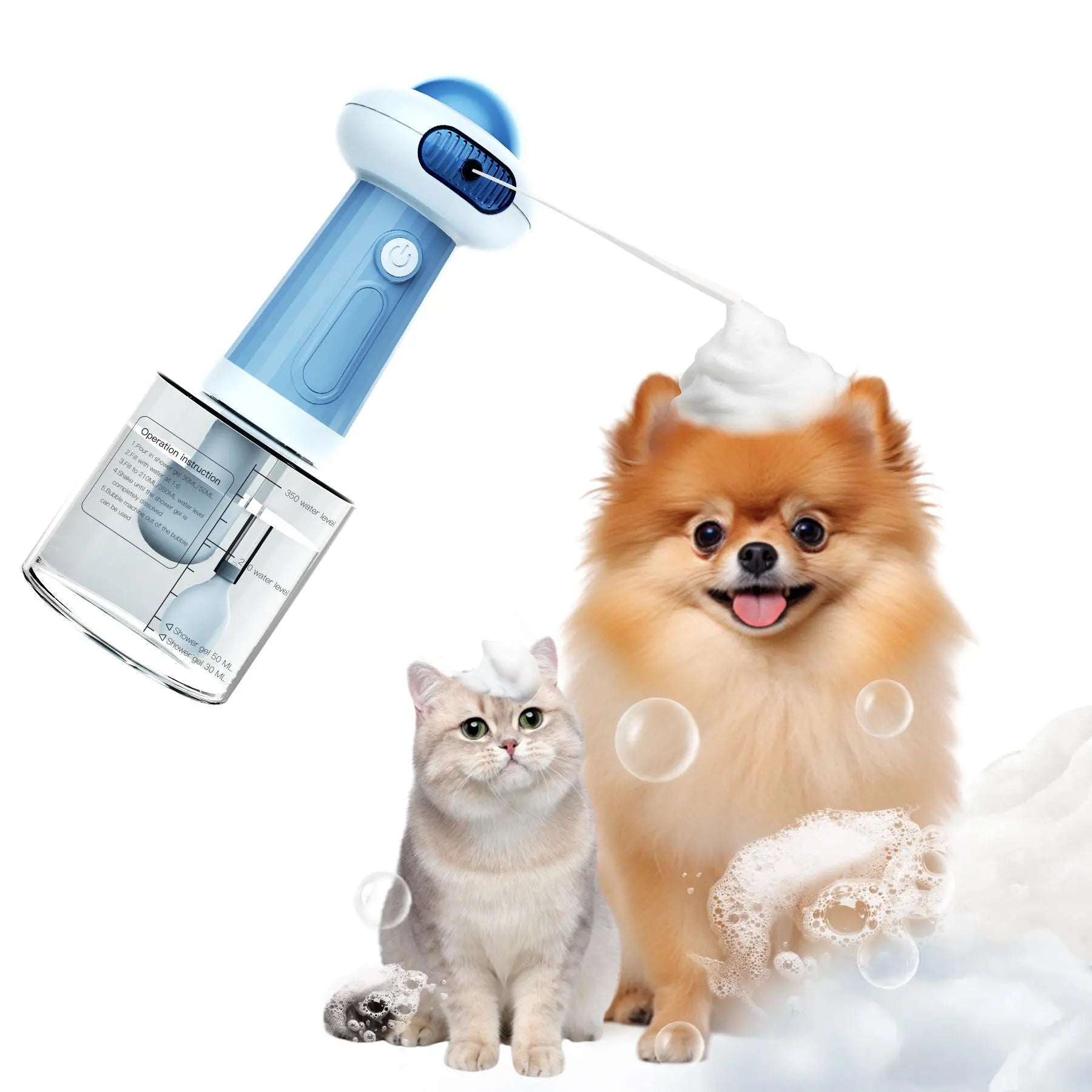 [Creator Pick] Electric Dog Shampoo Dispenser, Dog Shampoo Sprayer, Duck Shampoo Foamer for Pet, Foaming Soap Dispenser for Bathtub, Kitchen Sink Cleaning Grooming Bubbles