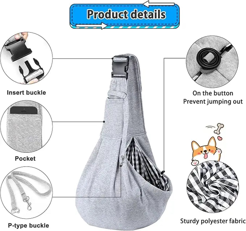 Stylish & Versatile Pet Sling Carrier: Travel Hands-Free with Your Small Dog or Cat! 🐾💕✨