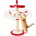Spice Up Playtime with Our Fun Carousel Sisal Cat Scratching Post & Toy Tree! Perfect for Kittens and Adult Cats! 🐾🎪