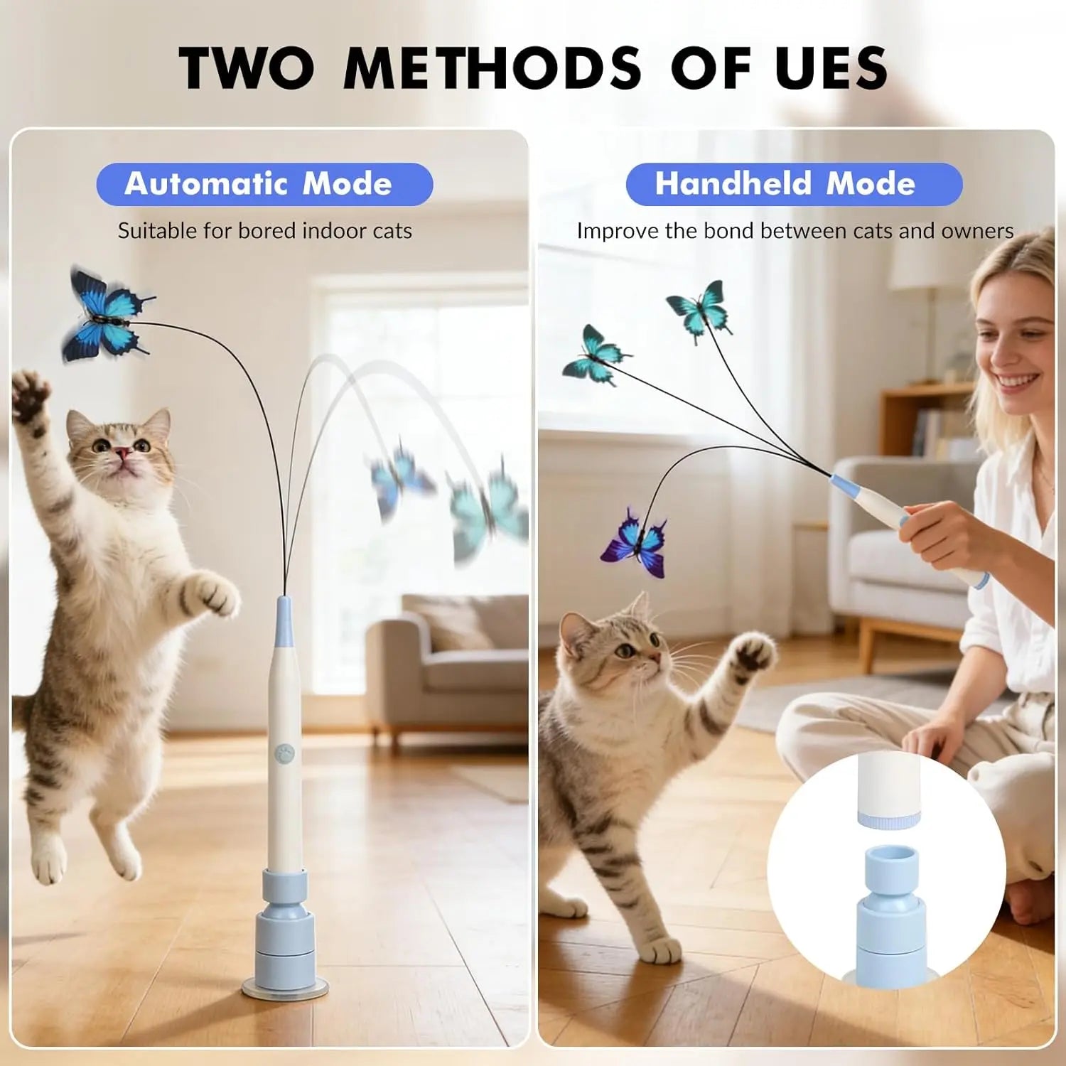 Get Your Cat Moving with the Ultimate Interactive Butterfly Toy! 🦋✨ Rechargeable, Spins & Jumps, Perfect for Indoor Playtime! 🐾💖