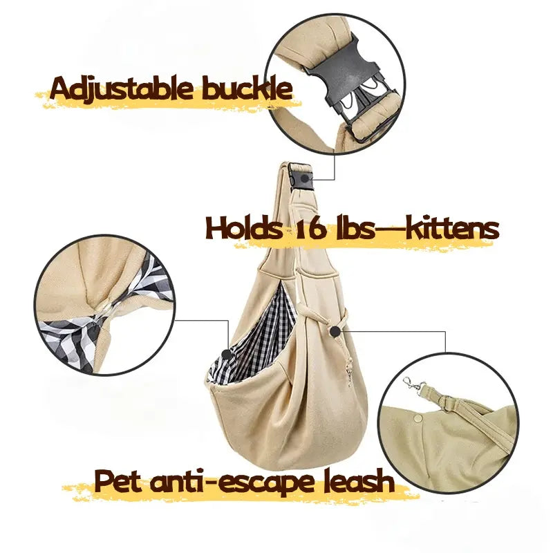 Stylish & Versatile Pet Sling Carrier: Travel Hands-Free with Your Small Dog or Cat! 🐾💕✨