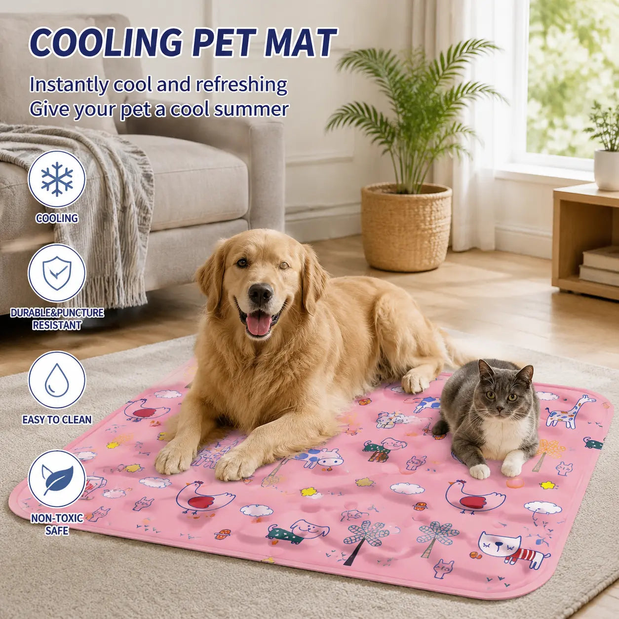 Chill Your Pup in Style with Our Washable Cotton Cooling Dog Mat - Perfect for Any Space! 🐾✨